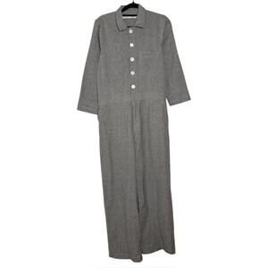 Christy Dawn Deadstock Gray Woven Stone Painter Jumpsuit - Small